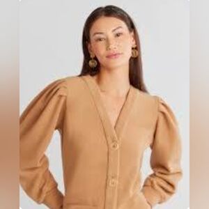 Dudley Stephens - Kelly Puff Sleeve Cardigan (EUC) - Camel In Small
